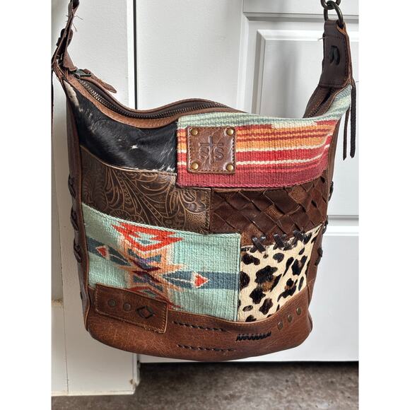 STS Ranchwear Handbags - STS Ranchwear Bag Crossbody Purse Cowhide Patchwork Concealed Carry